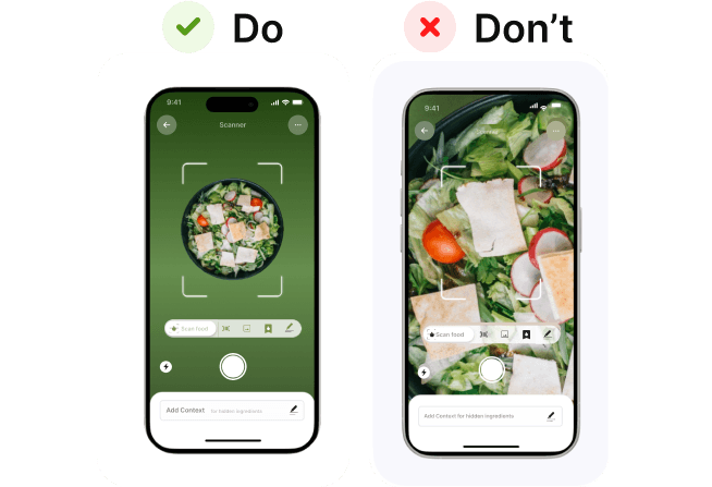 Correct way to take food photo